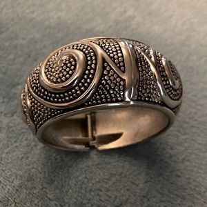 Gorgeous Chrome Hinged Cuff Bracelet